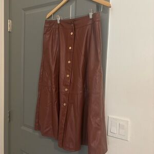Brown Button-Down Skirt